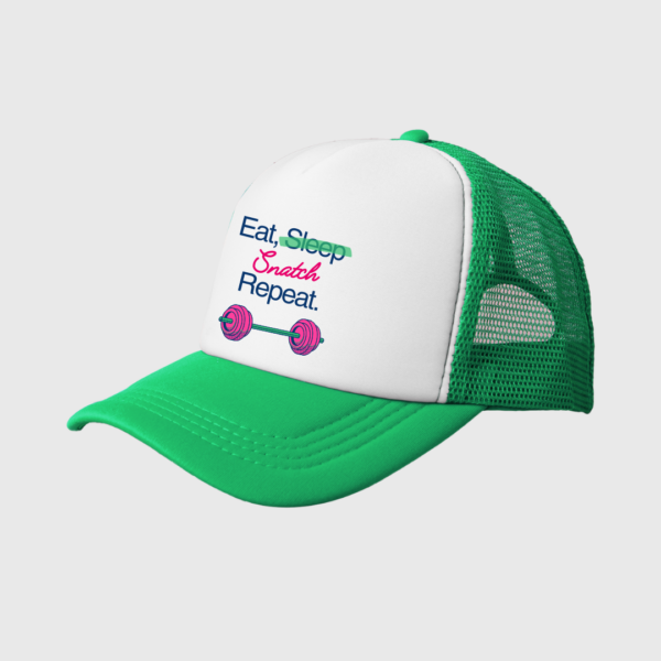 Green trucker hat Eat, sleep, snatch, repeat